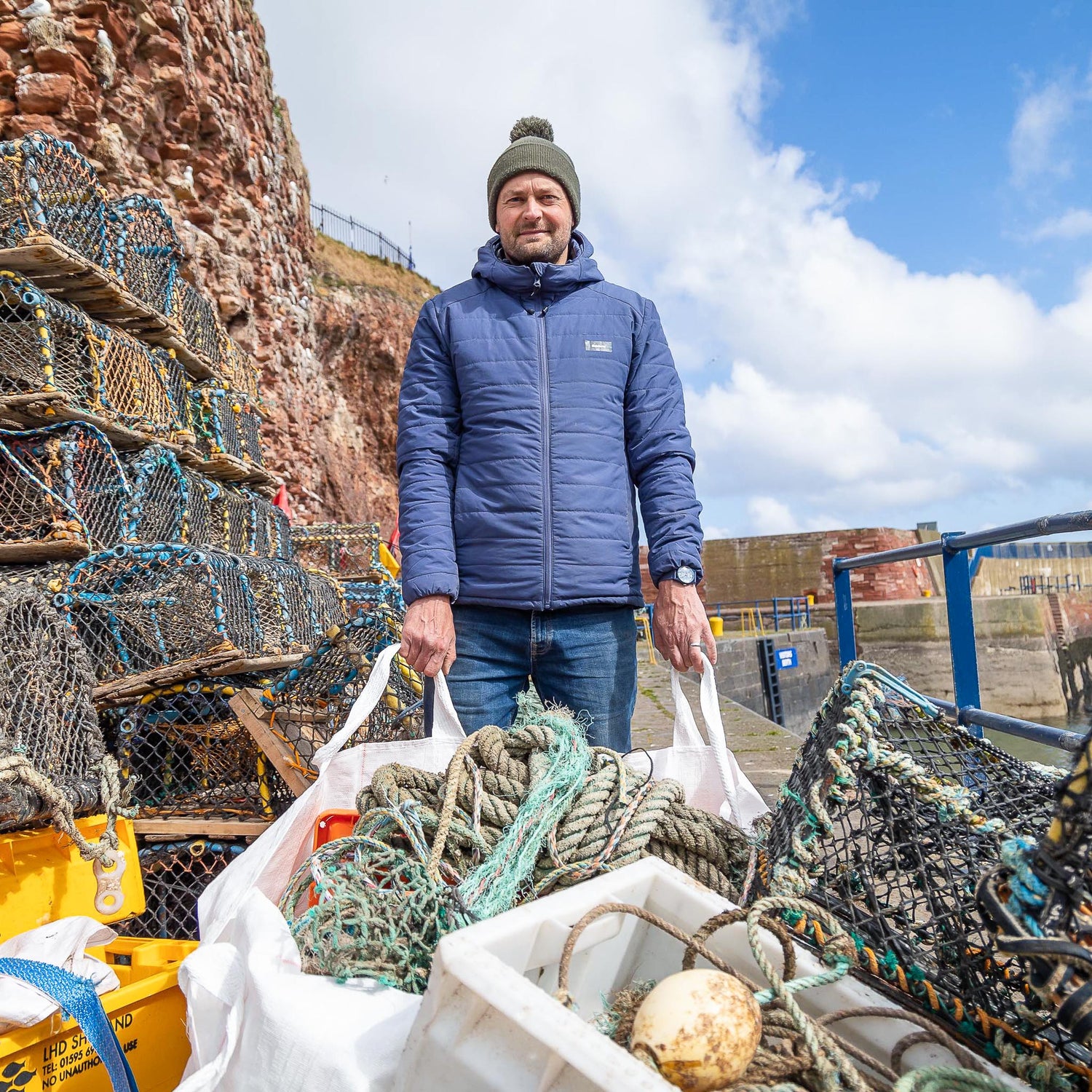 Ocean Plastic Pots Sets up  collection programme at Dunbar Harbour, Edinburgh