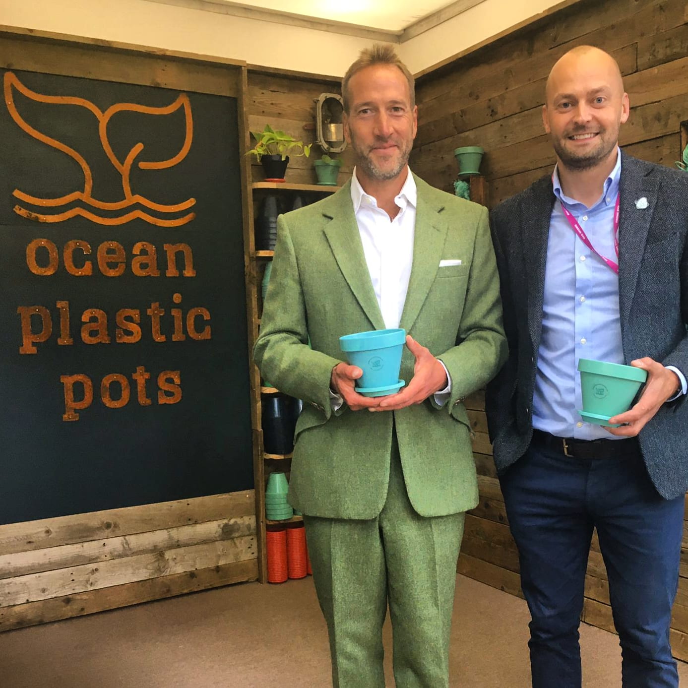 Ben Fogle Visits Ocean Plastic Pots at RHS Chelsea