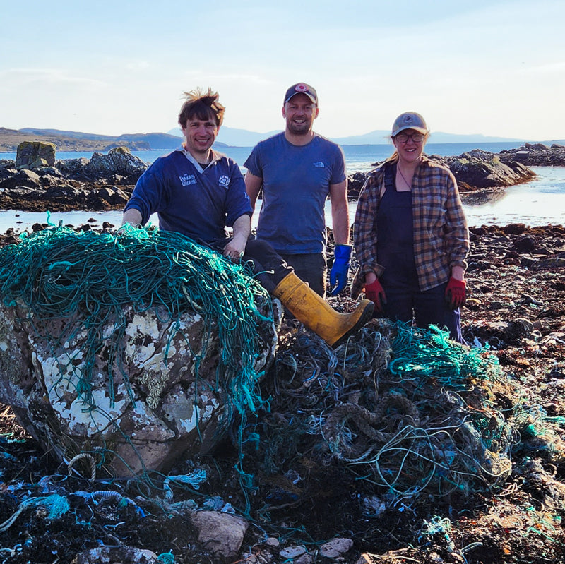 Recycling 1700kg of  Rope and Net from 6 Scottish Islands to make the new Orka Ocean Plastic Pot.