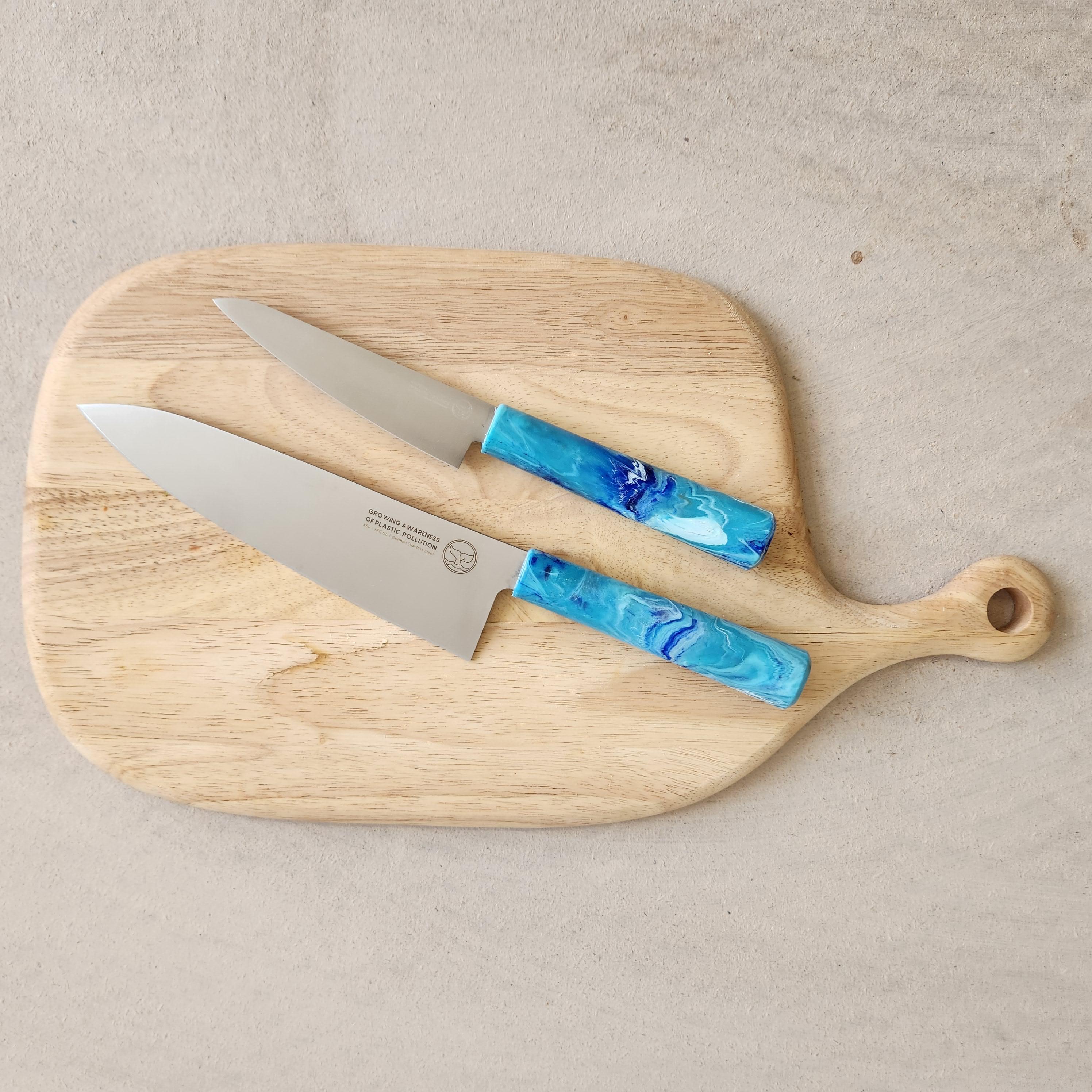 Chef &amp; Paring Set - Blue Marble