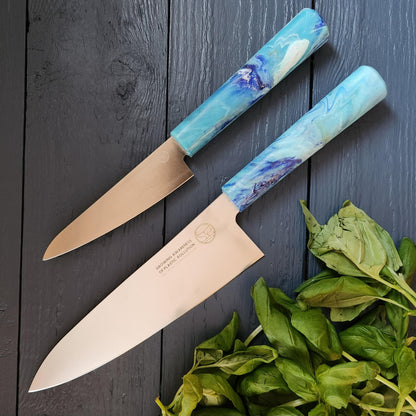 Chef &amp; Paring Set - Blue Marble